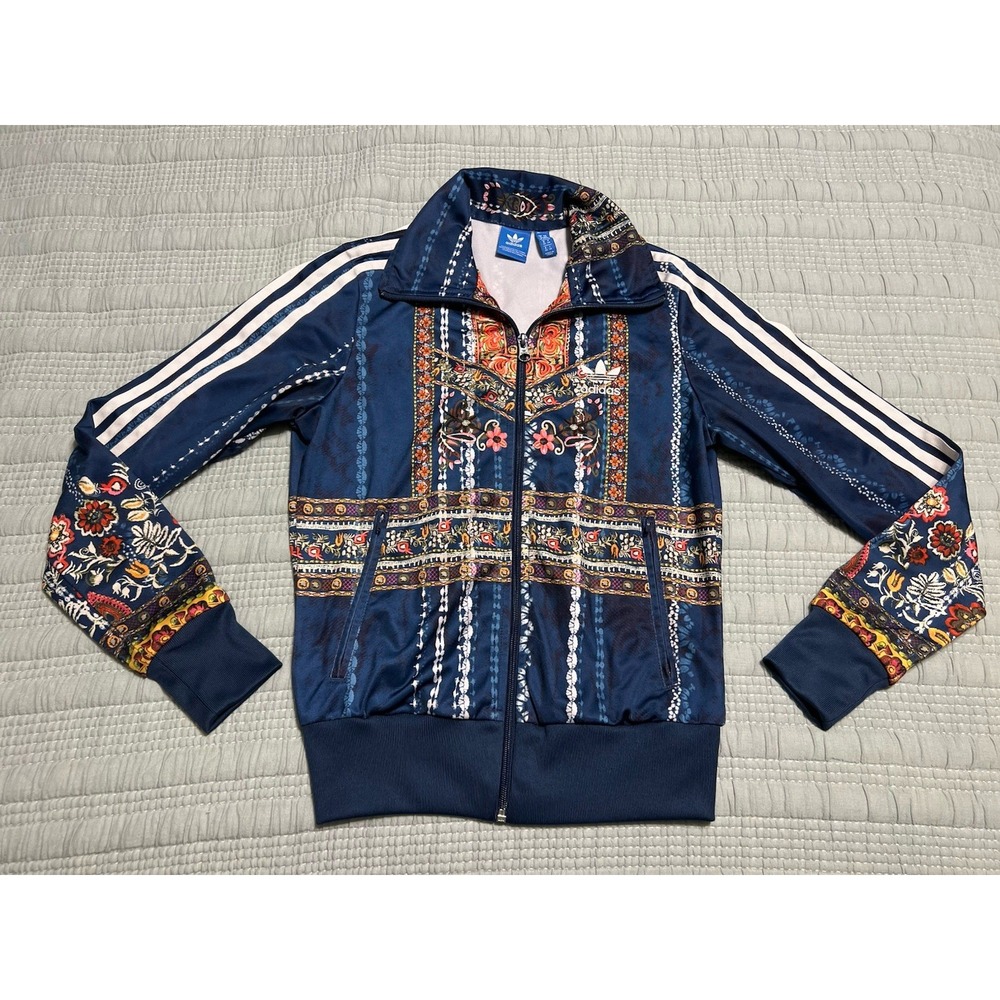 Adidas Jacket Women's Size XS Cirandeira Firebird Farm Rio Track Warmup EUC Blue